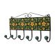 Green Floral Ceramic Tiles Hooks-473 (Set Of Ine Piece)